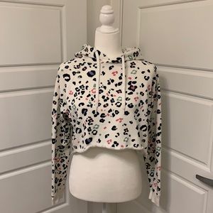 Pastel the leopard print crop top hoodie